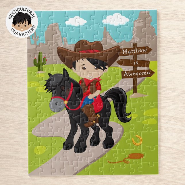 Personalized Asian Cowboy Jigsaw Puzzle (Creator Uploaded)