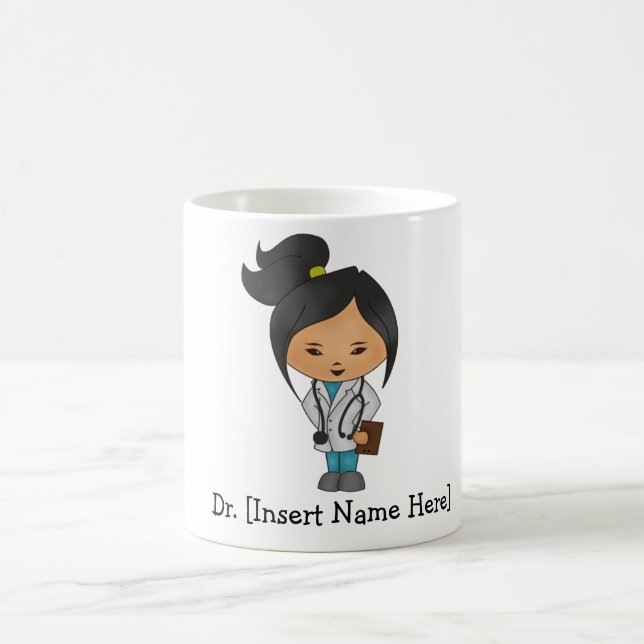 Personalized Asian Cute Female Doctor Mug (Center)
