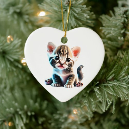 Personalized Asian Kitten Ceramic Ornament