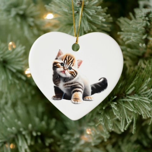 Personalized Asian Semi_Longhair Kitten Ceramic Ornament