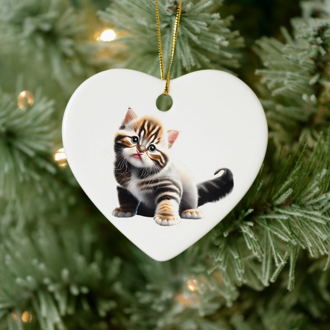 Personalized Asian Semi-Longhair Kitten Ceramic Ornament (Tree)