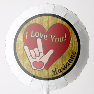 Personalized ASL I Love You Balloon