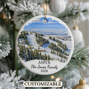 Personalized Aspen Ornament, Custom Colorado State Ceramic Ornament