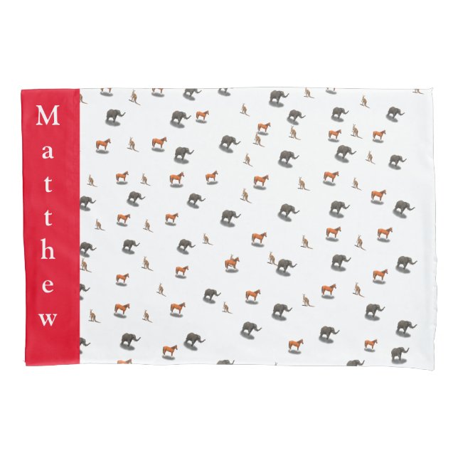 Personalized Assorted Animals Pillowcase (Front)