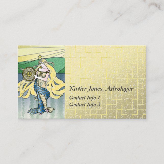 Personalized astrology goddess business cards (Front)