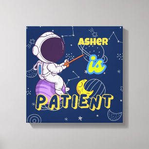 Personalized Astronaut Affirmation Deco Patient Canvas Print