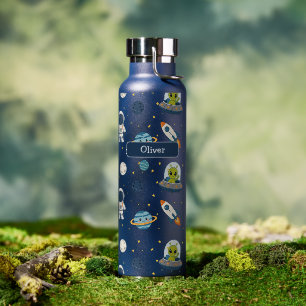Personalized Astronaut Alien Rocket Space Explorer Water Bottle