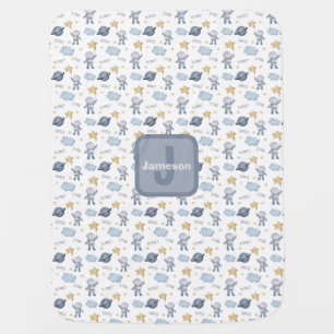 Personalized Astronaut Baby  Blanket