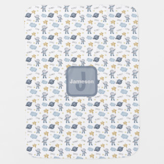 Personalized Astronaut Baby  Blanket