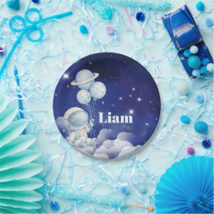 Personalized Astronaut Birthday Party Plate