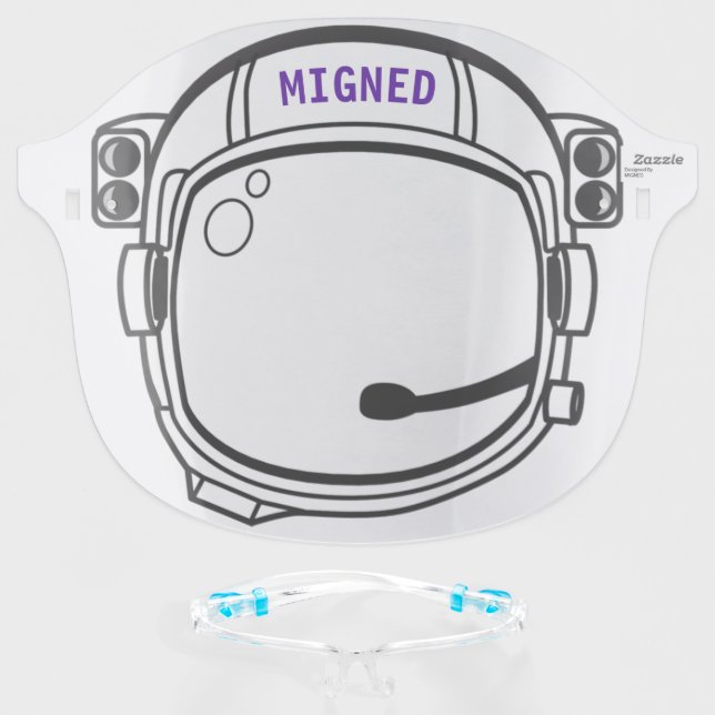 Personalized Astronaut Helmet Funny Face Shield (Front w/Glasses)