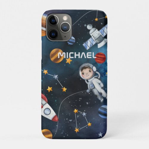 Personalized Astronaut in Outer Space iPhone 11 Pro Case