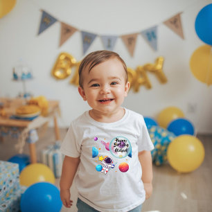 Personalized Astronaut & Planets Birthday T-Shirt