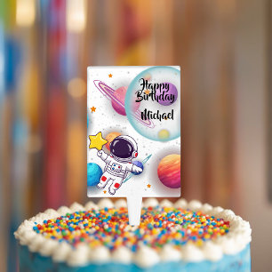 Personalized Astronaut & Planets Cake Pick