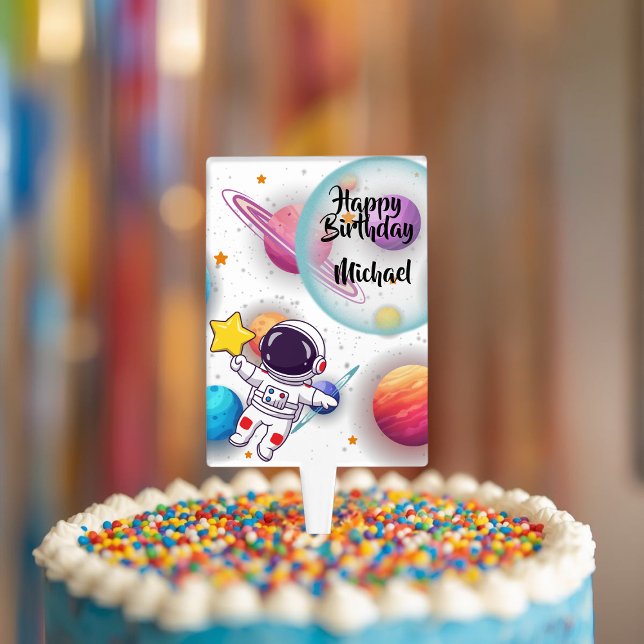 Personalized Astronaut & Planets Cake Pick (Creator Uploaded)