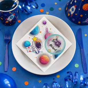 Personalized Astronaut & Planets Party Napkins