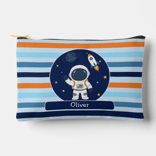 Personalized Astronaut Rocket Pencil Case for Kids Accessory Pouch (Front)