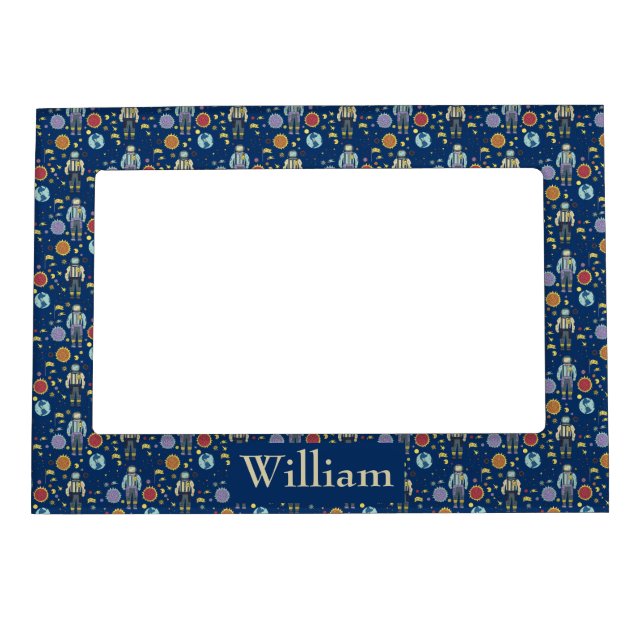 Personalized Astrounaut Space Man Colorful Magnetic Frame (Front)