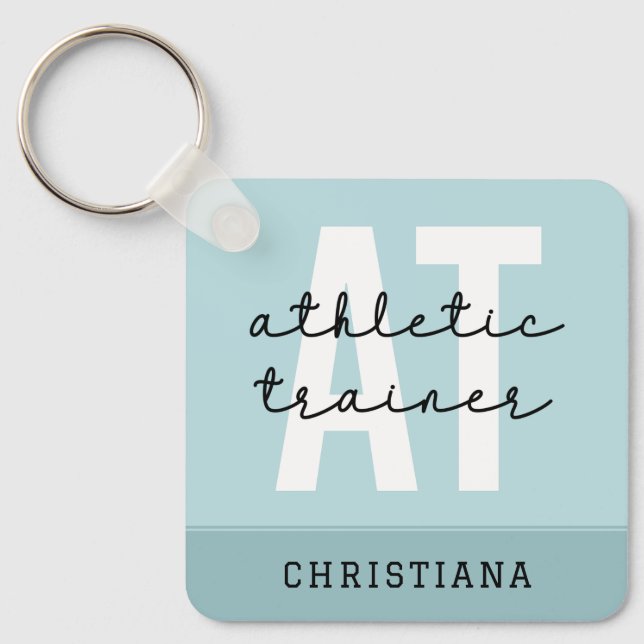 Personalized Athletic Trainer AT Keychain (Front)