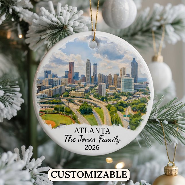 Personalized Atlanta Ornament, Custom Georgia Ceramic Ornament (Creator Uploaded)