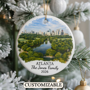 Personalized Atlanta Ornament, Custom Georgia Ceramic Ornament