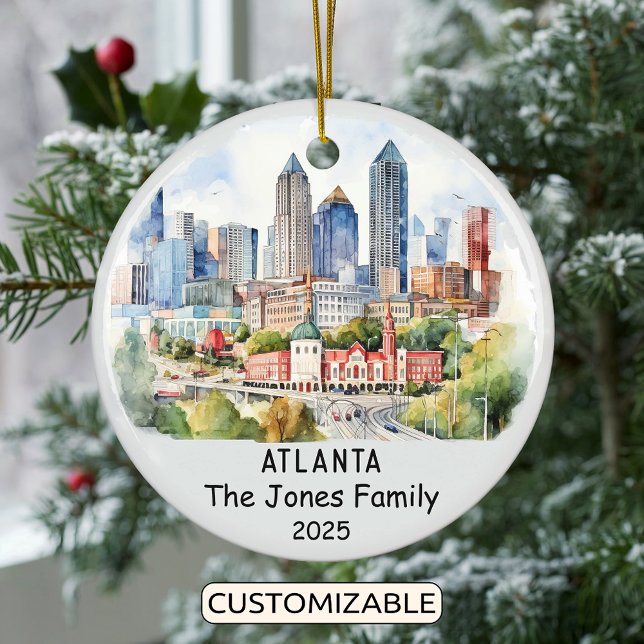 Personalized Atlanta Ornament, Georgia Ceramic Ornament (Creator Uploaded)