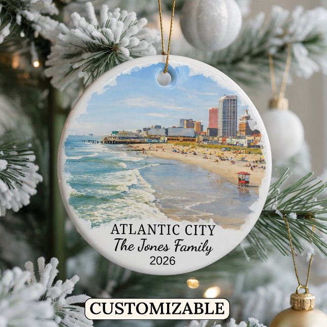 Personalized Atlantic City Ornament, New Jersey Ceramic Ornament (Creator Uploaded)