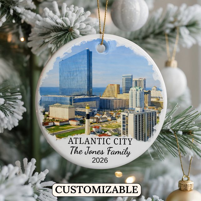 Personalized Atlantic City Ornament, New Jersey Ceramic Ornament (Creator Uploaded)
