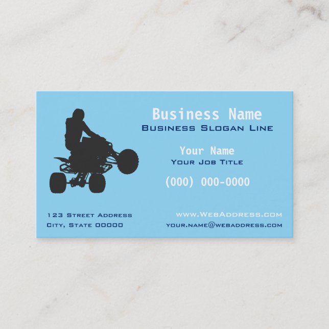 Personalized ATV Quad Off-Road & Powersports Business Card (Front)