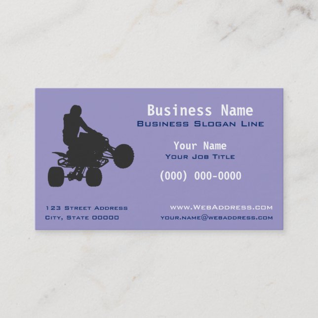 Personalized ATV Quad Off-Road & Powersports Business Card (Front)