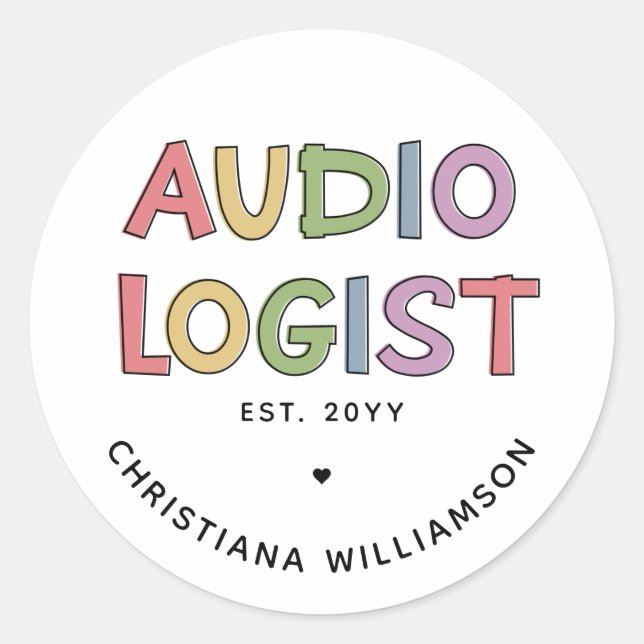 Personalized Audiologist Audiology Graduation Classic Round Sticker (Front)