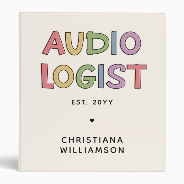 Personalized Audiologist Audiology Graduation Gift 3 Ring Binder (Front)