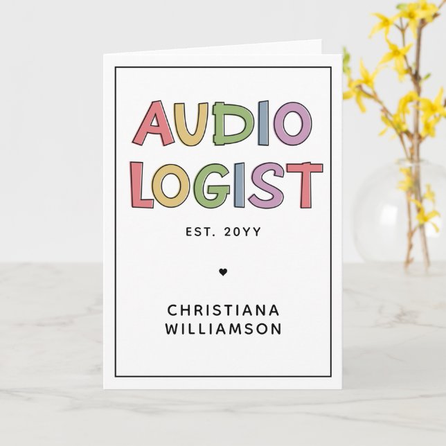 Personalized Audiologist Audiology Graduation Gift Card (Yellow Flower)