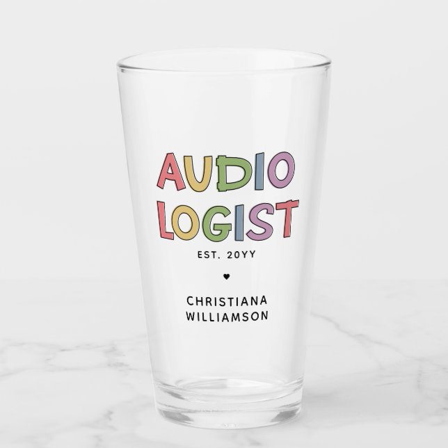 Personalized Audiologist Audiology Graduation Gift Glass (Front)