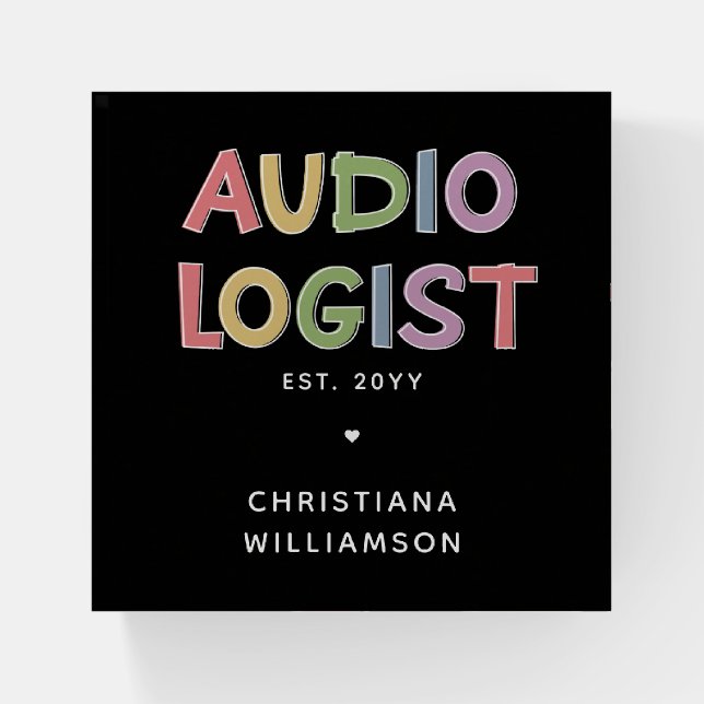 Personalized Audiologist Audiology Graduation Gift Paperweight (Front)