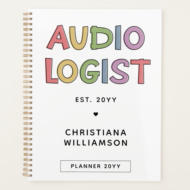 Personalized Audiologist Audiology Graduation Gift Planner (Front)