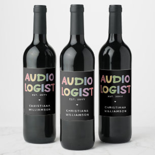 Personalized Audiologist Audiology Graduation Gift Wine Label