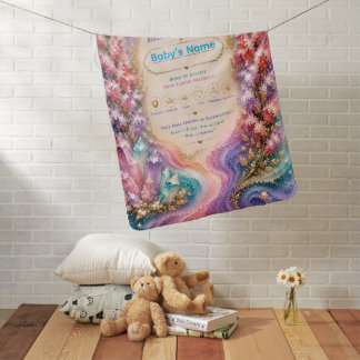 Personalized August Baby Gladiolus Birth Energy Blanket