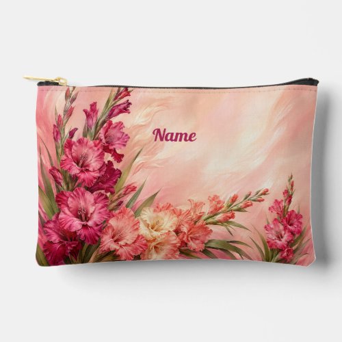Personalized August Birth Flower Gladiolus Accessory Pouch