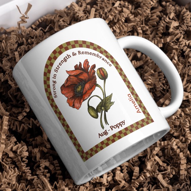 Personalized August Birth Month Flower Coffee Mug (Creator Uploaded)