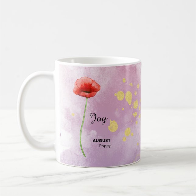 Personalized August Flower Mug (Left)