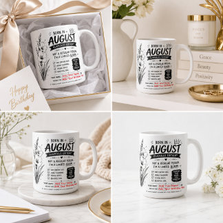 Personalized August Gladiolus Birthday Mug