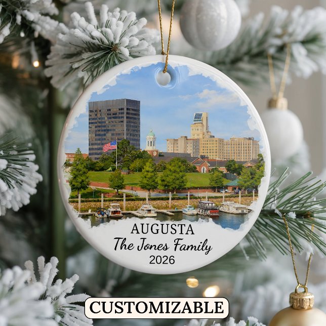 Personalized Augusta Ornament, Custom Georgia Ceramic Ornament (Creator Uploaded)