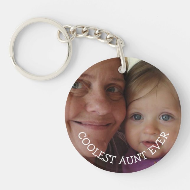 Personalized Aunt and Niece or Nephew Photo gift Keychain (Front)