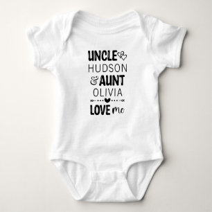 Personalized Aunt and Uncle Baby Boy Baby Girl Baby Bodysuit