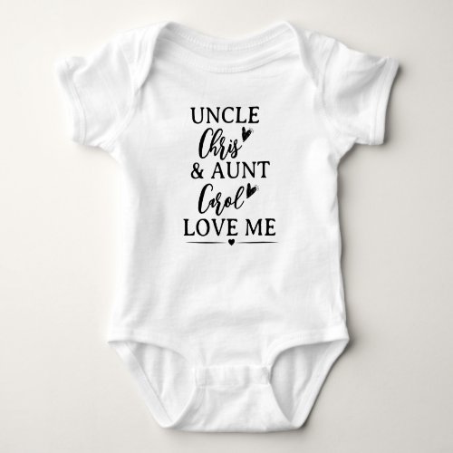 Personalized Aunt and Uncle Gifts Baby Bodysuit