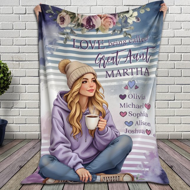 Personalized Aunt Blanket, Auntie Christmas Gift (Creator Uploaded)