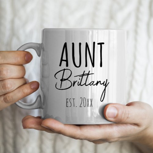 Personalized Aunt  Est Year Coffee Mug