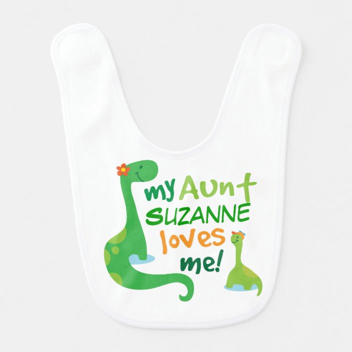 name Loves Me custom embroidered bib Aunt
