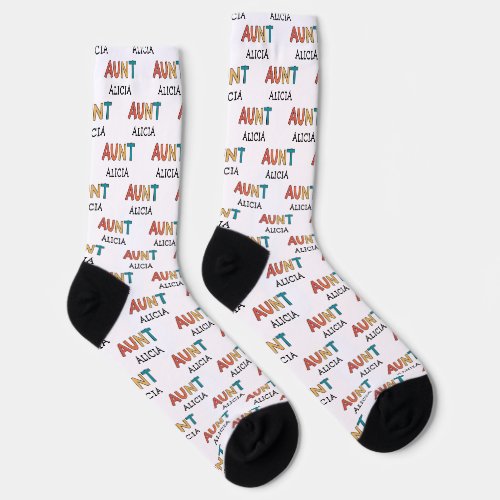 Personalized Aunt Retro Gift Best Auntie Ever Cute Socks